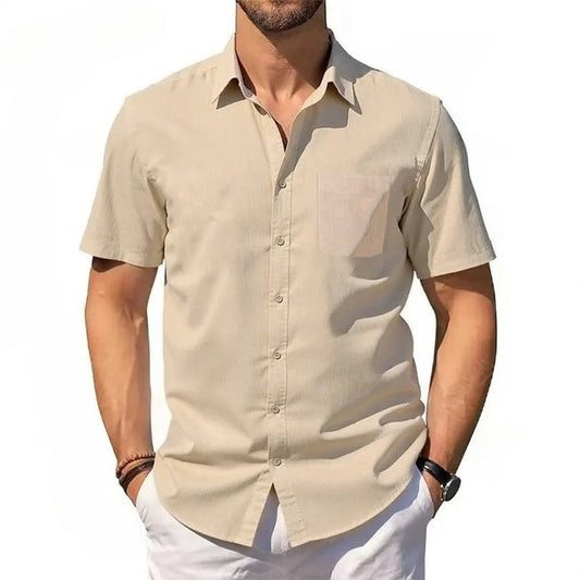 Short Sleeve Relaxed Fit Button-Up Shirt