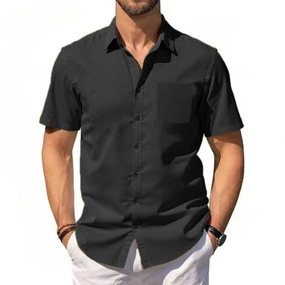 Short Sleeve Relaxed Fit Button-Up Shirt