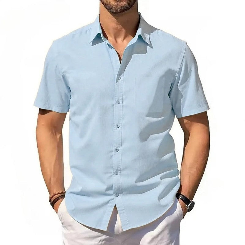 Short Sleeve Relaxed Fit Button-Up Shirt