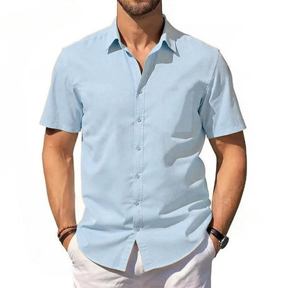 Short Sleeve Relaxed Fit Button-Up Shirt