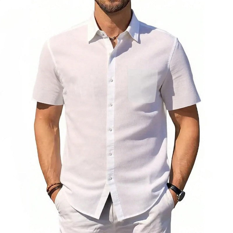 Short Sleeve Relaxed Fit Button-Up Shirt