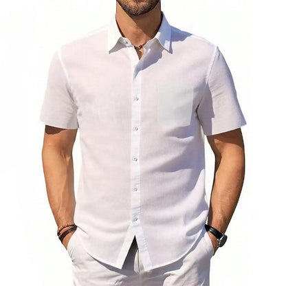 Short Sleeve Relaxed Fit Button-Up Shirt