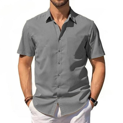 Short Sleeve Relaxed Fit Button-Up Shirt