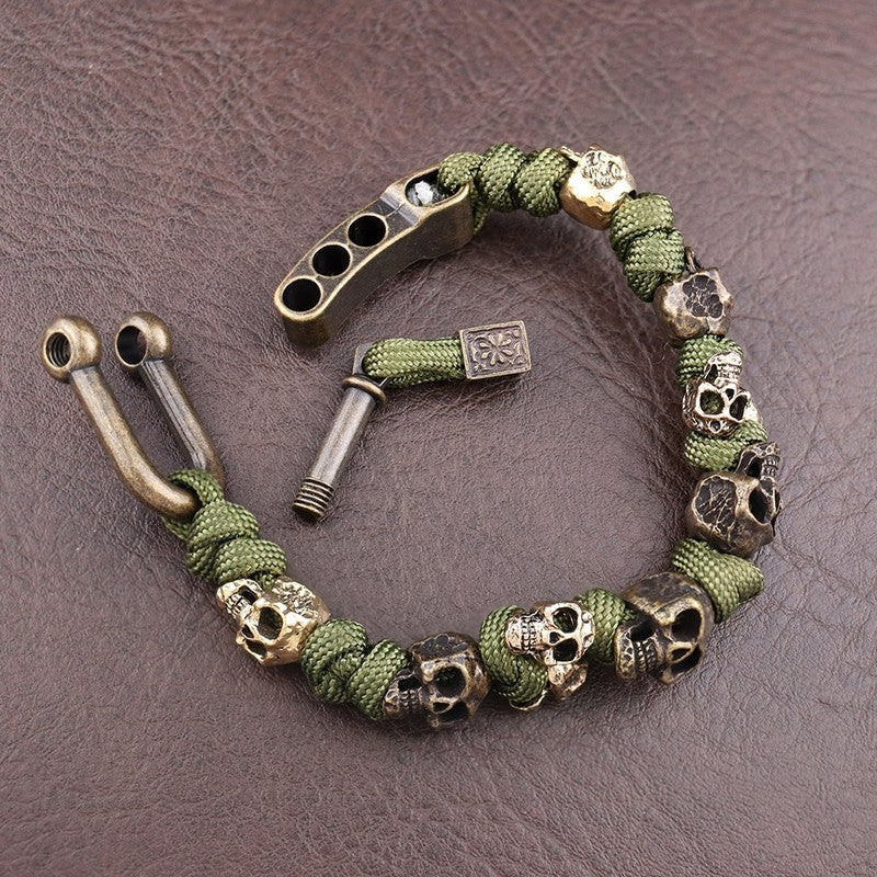 Skull Bead Paracord Survival Bracelet