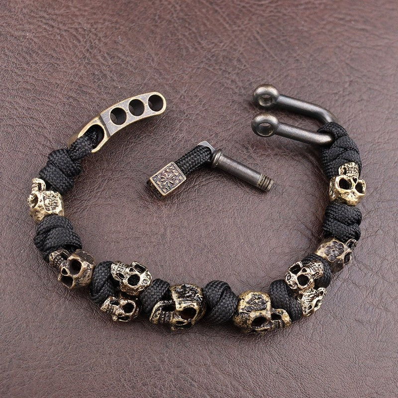 Skull Bead Paracord Survival Bracelet