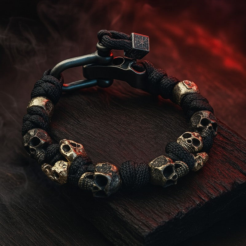 Skull Bead Paracord Survival Bracelet