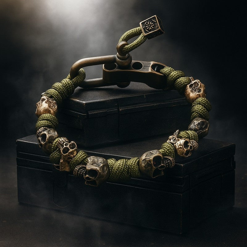 Skull Bead Paracord Survival Bracelet