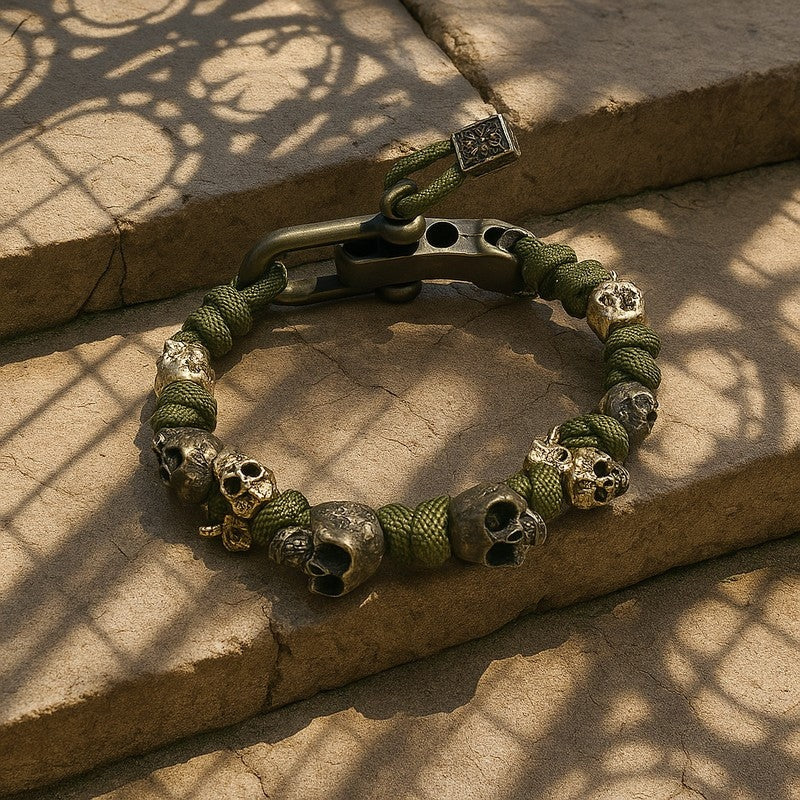 Skull Bead Paracord Survival Bracelet