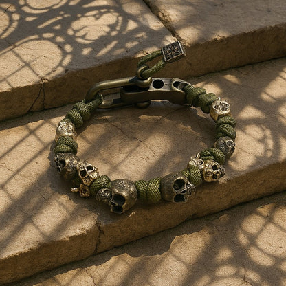 Skull Bead Paracord Survival Bracelet