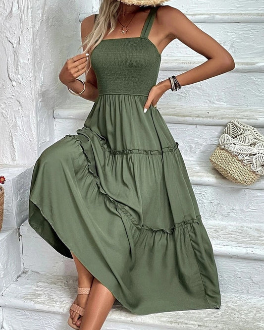 Smocked Tiered Midi Sundress