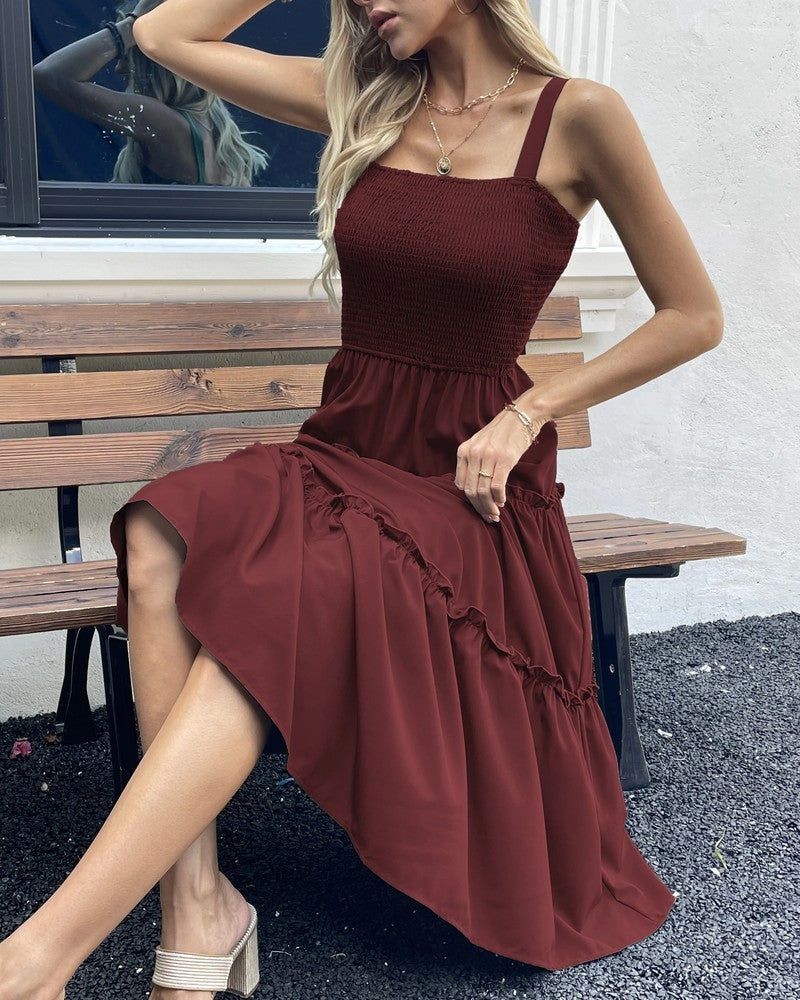Smocked Tiered Midi Sundress