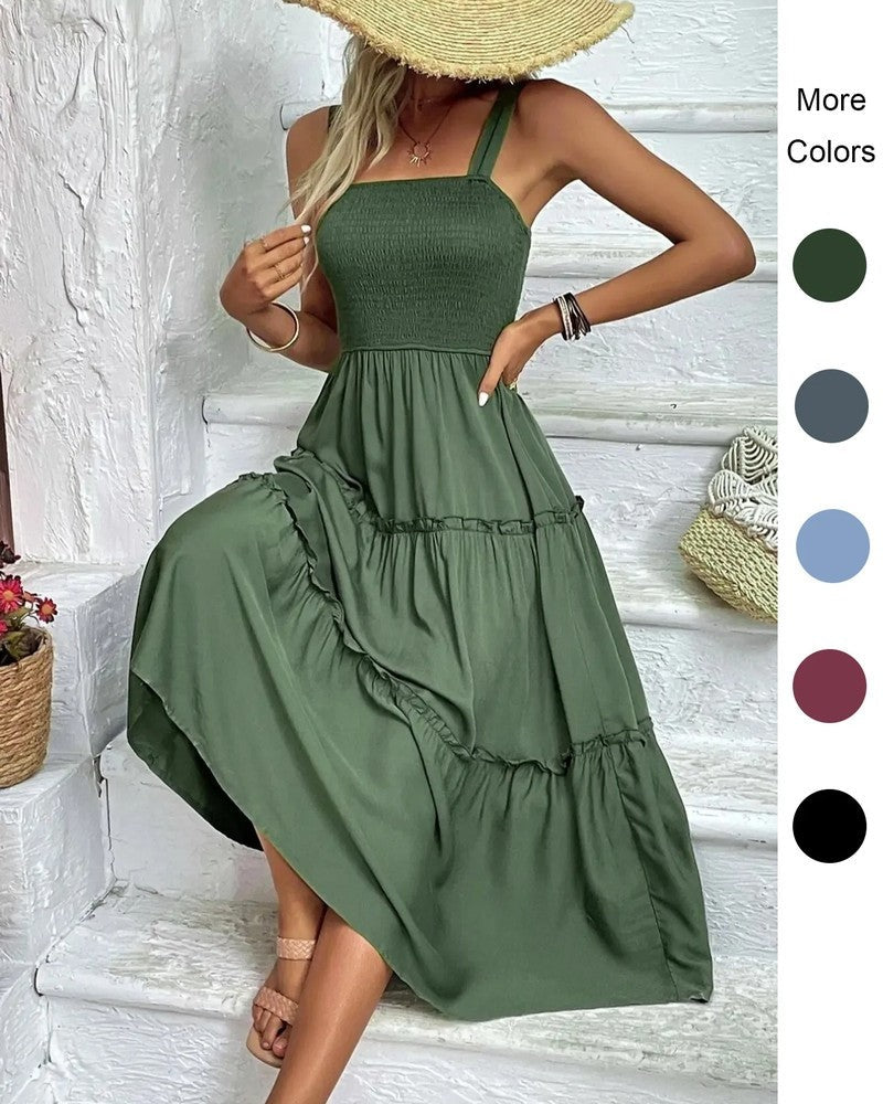 Smocked Tiered Midi Sundress
