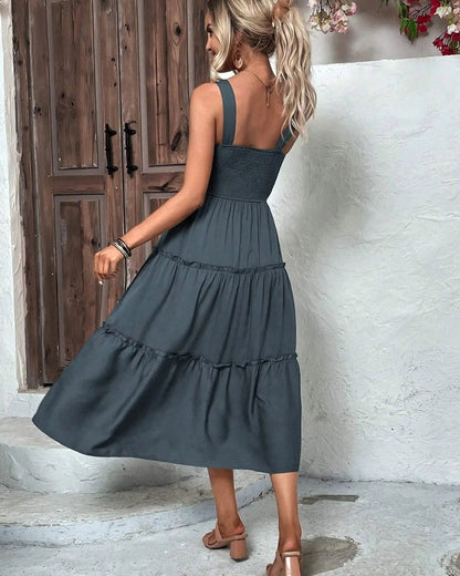 Smocked Tiered Midi Sundress