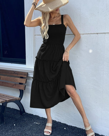 Smocked Tiered Midi Sundress