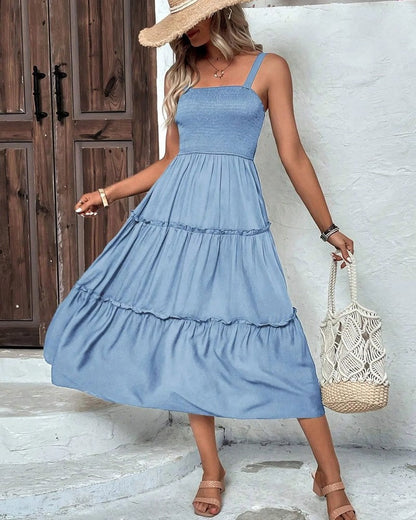 Smocked Tiered Midi Sundress