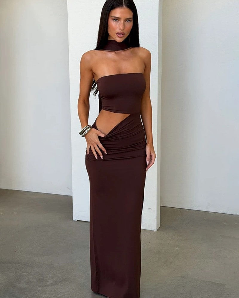 Strapless Cutout Maxi Dress