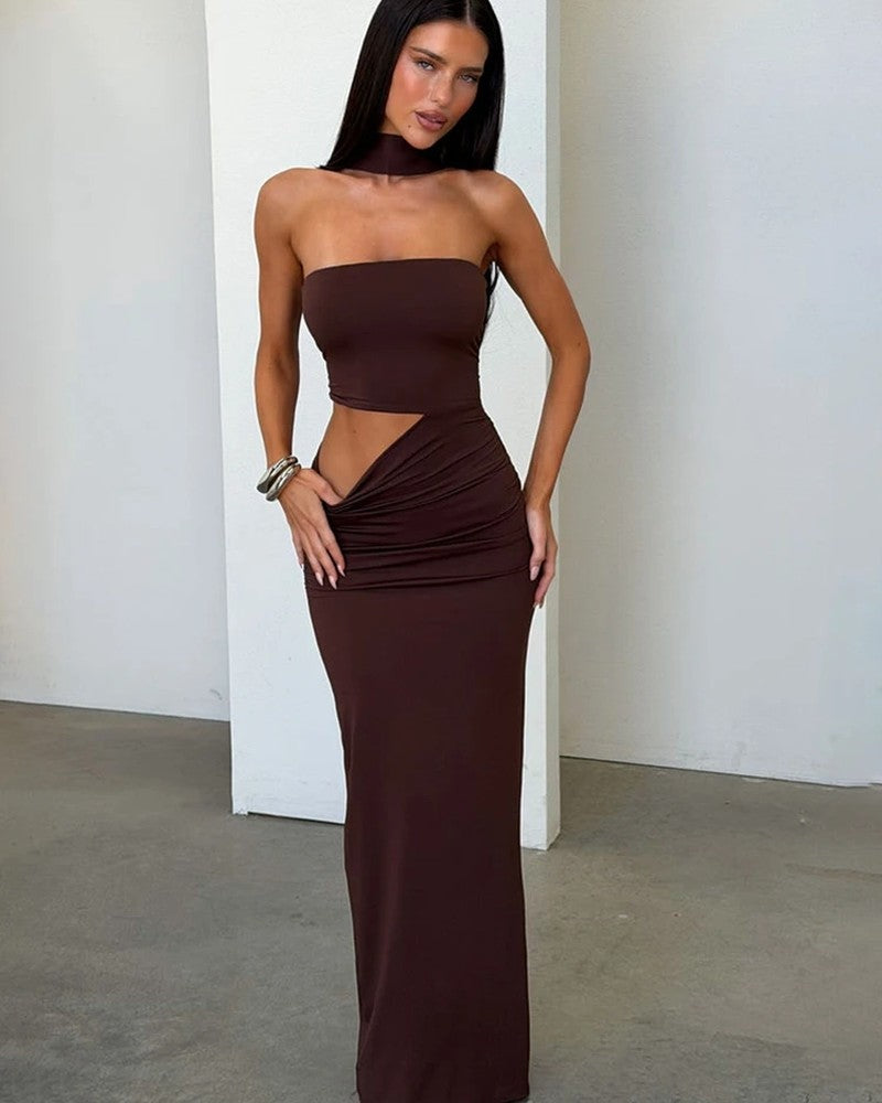 Strapless Cutout Maxi Dress