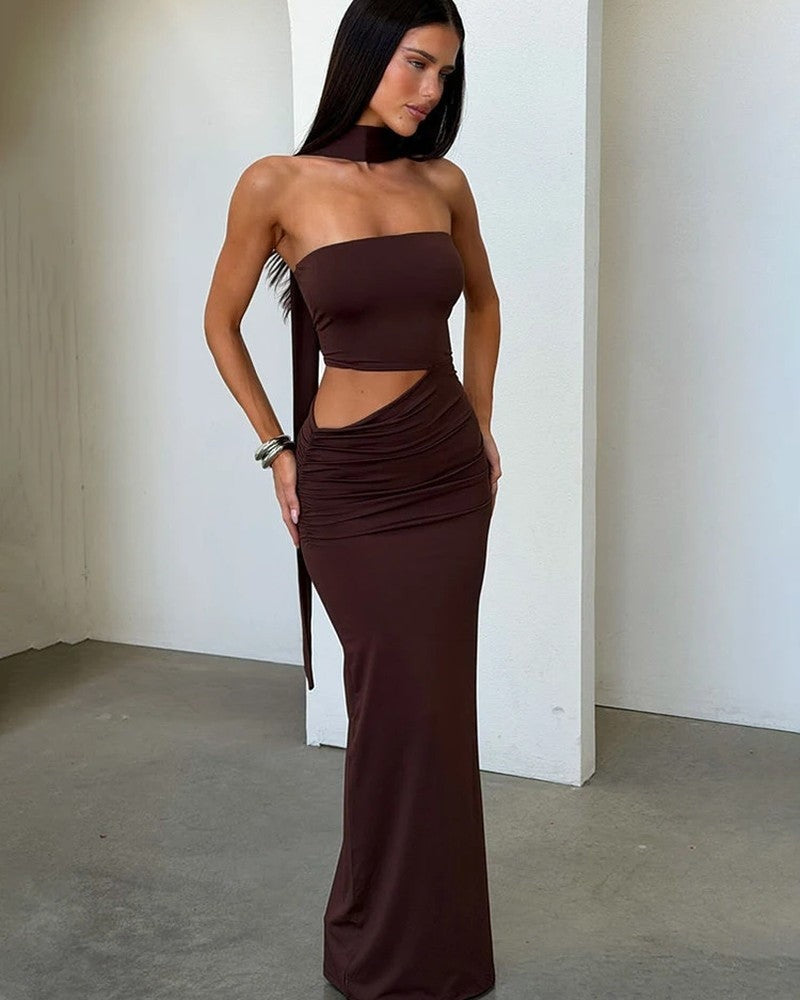 Strapless Cutout Maxi Dress