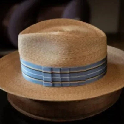 Straw Structured Boater Hat Bow Detail