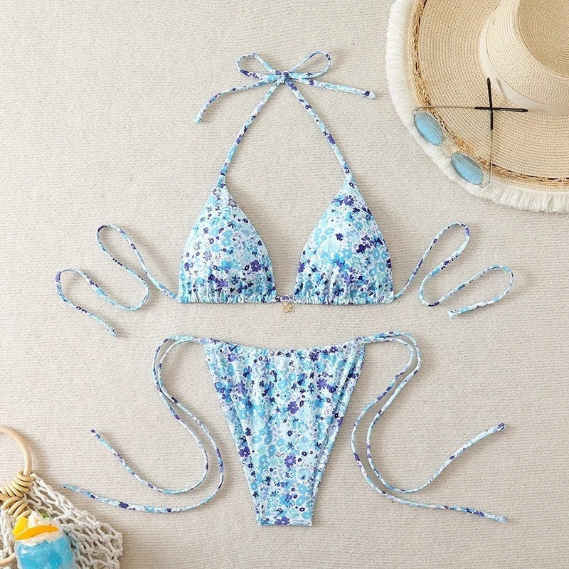 Triangle String Tie Bikini Swimsuit