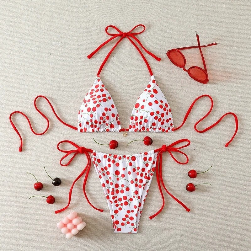 Triangle String Tie Bikini Swimsuit