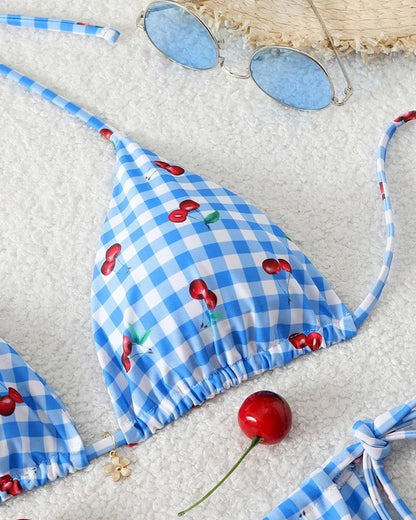 Triangle String Tie Bikini Swimsuit