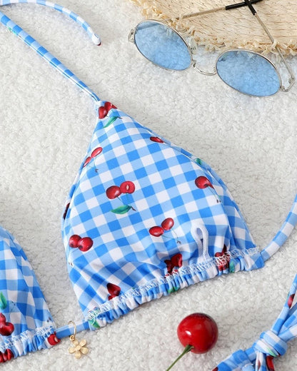 Triangle String Tie Bikini Swimsuit