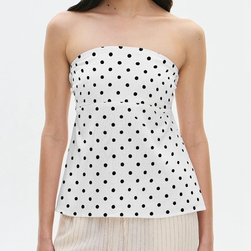 Striped Relaxed Strapless Tube Top
