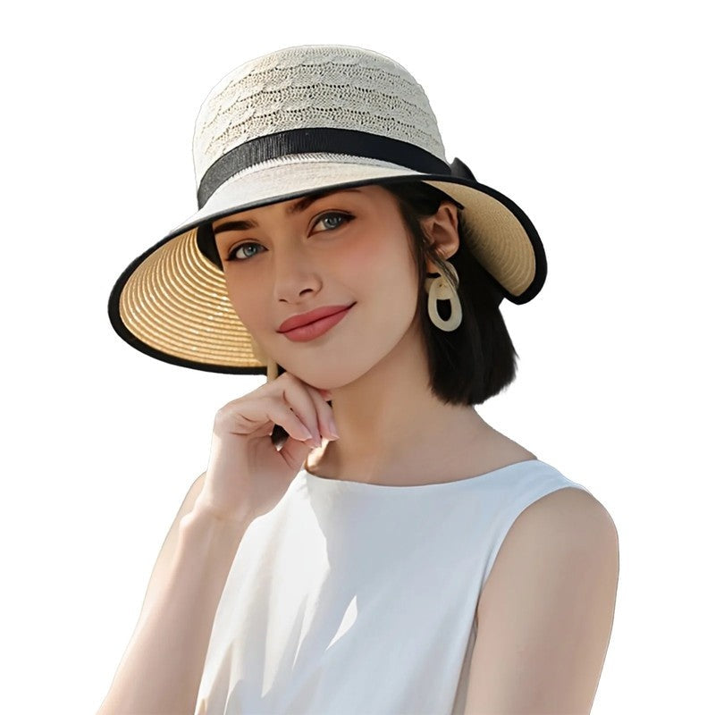 Sun Hat Wide Brim Elegant Bow