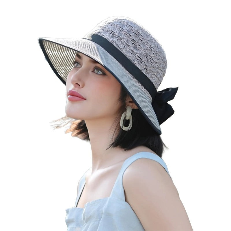 Sun Hat Wide Brim Elegant Bow