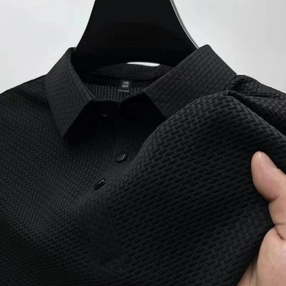 Textured Knit Modern Polo Shirt