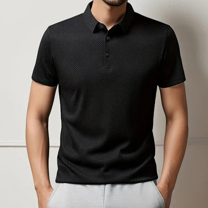 Textured Knit Modern Polo Shirt