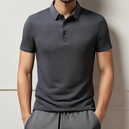 Textured Knit Modern Polo Shirt