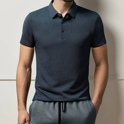 Textured Knit Modern Polo Shirt