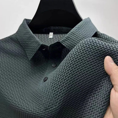 Textured Knit Modern Polo Shirt