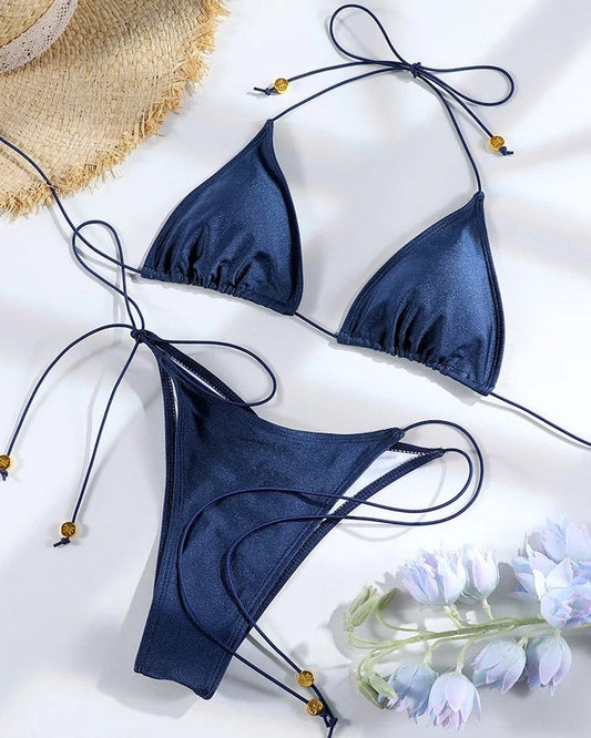 Triangle String Adjustable Bikini Swimsuit