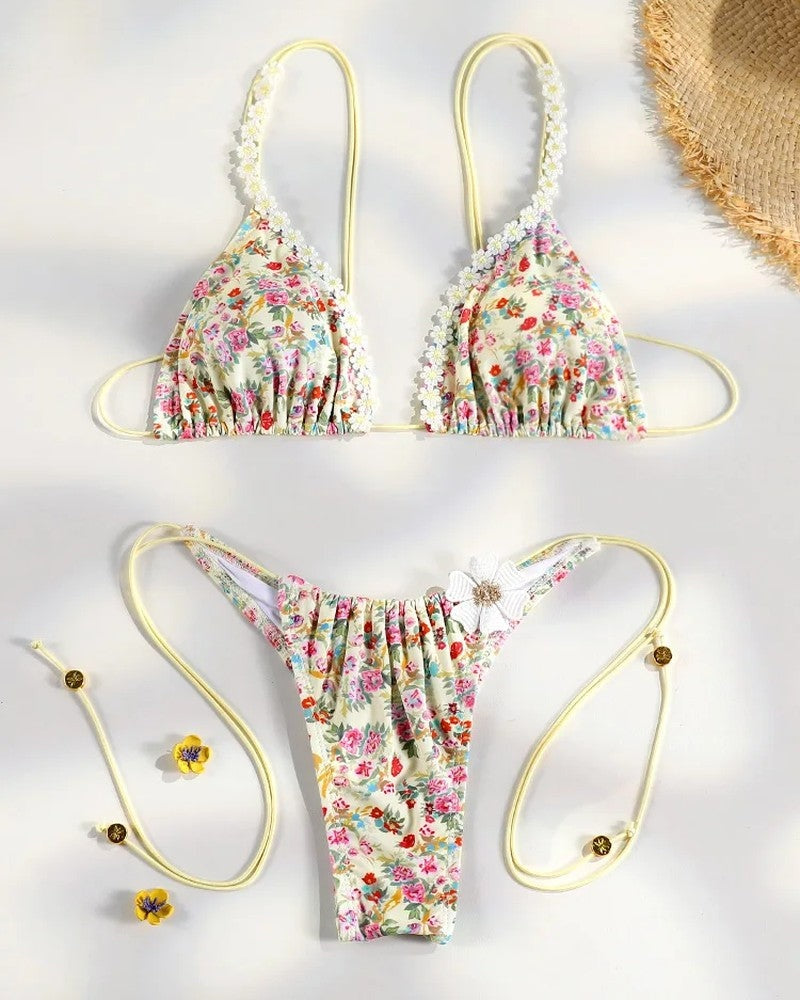 Triangle String Adjustable Bikini Swimsuit