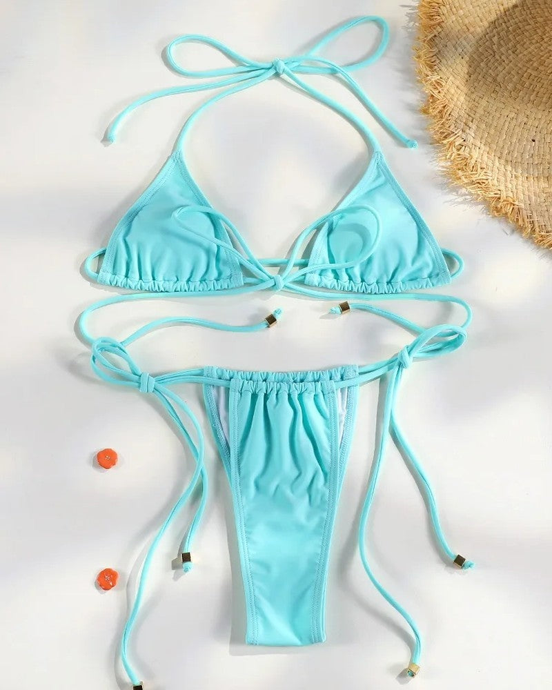 Triangle String Adjustable Bikini Swimsuit