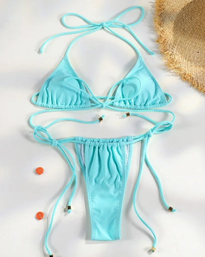 Triangle String Adjustable Bikini Swimsuit