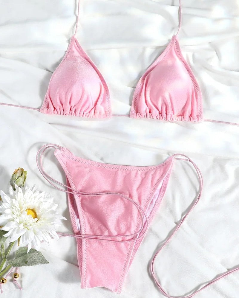 Triangle String Adjustable Bikini Swimsuit