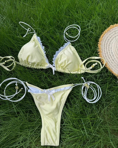 Triangle String Adjustable Bikini Swimsuit