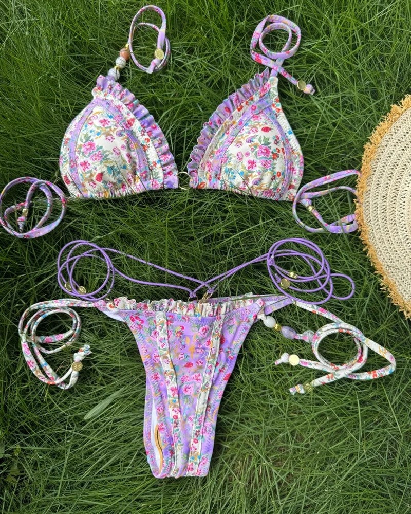 Triangle String Adjustable Bikini Swimsuit