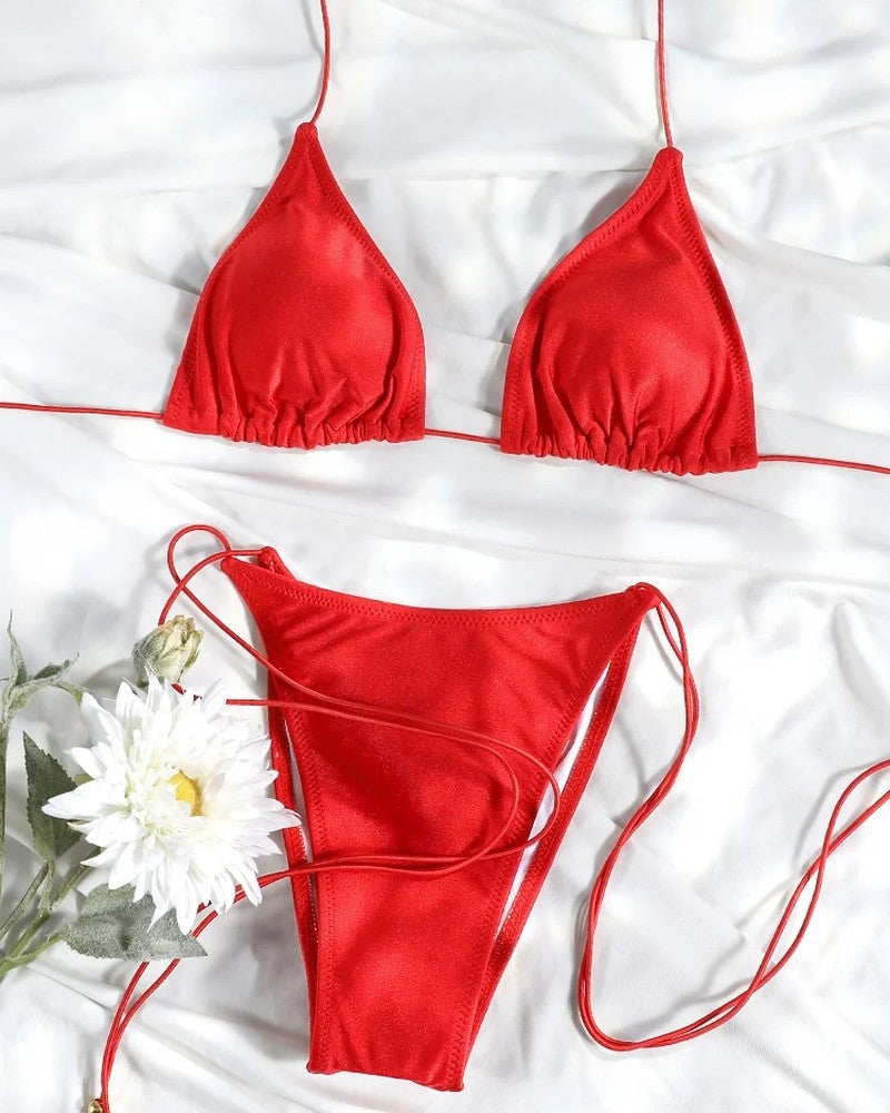 Triangle String Adjustable Bikini Swimsuit