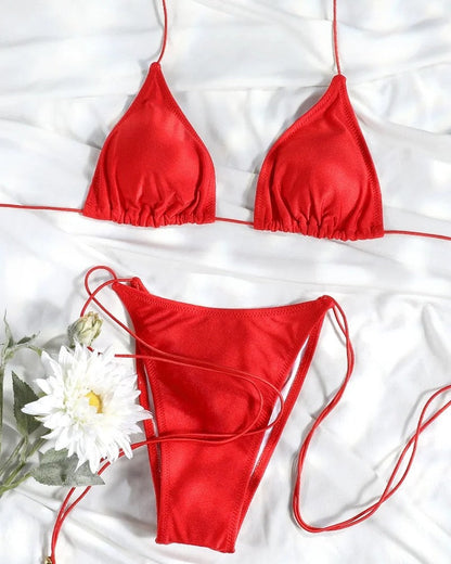 Triangle String Adjustable Bikini Swimsuit