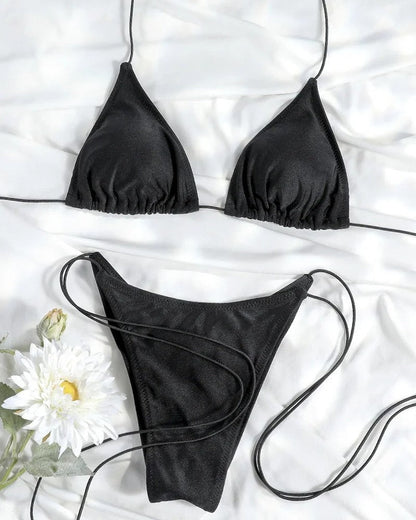 Triangle String Adjustable Bikini Swimsuit