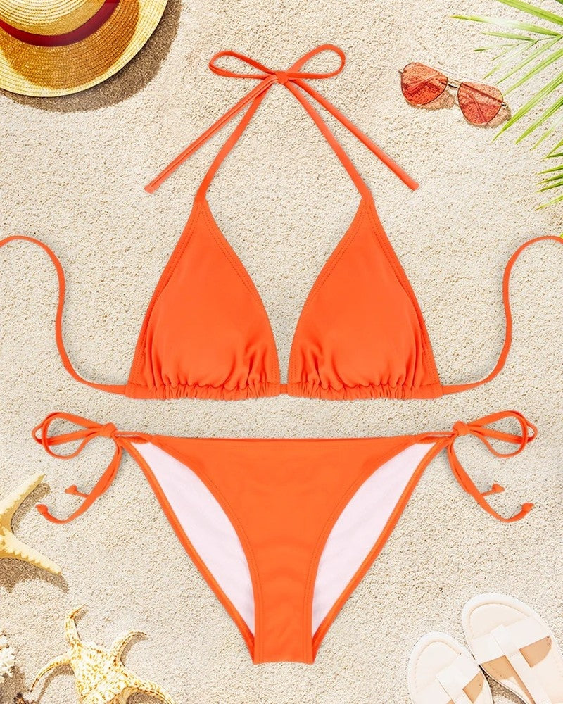 Triangle String Tie Bikini Swimsuit