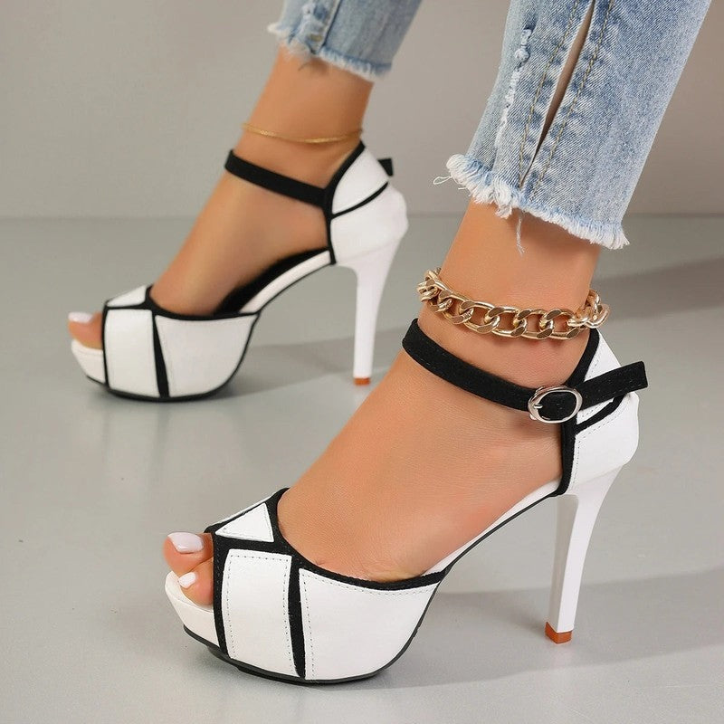 Valise Contrast Platform High Heel Sandals