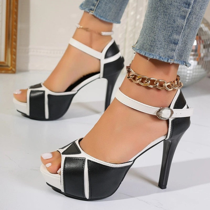 Valise Contrast Platform High Heel Sandals