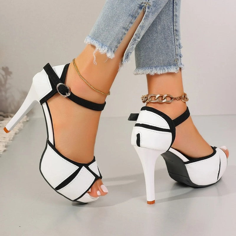 Valise Contrast Platform High Heel Sandals