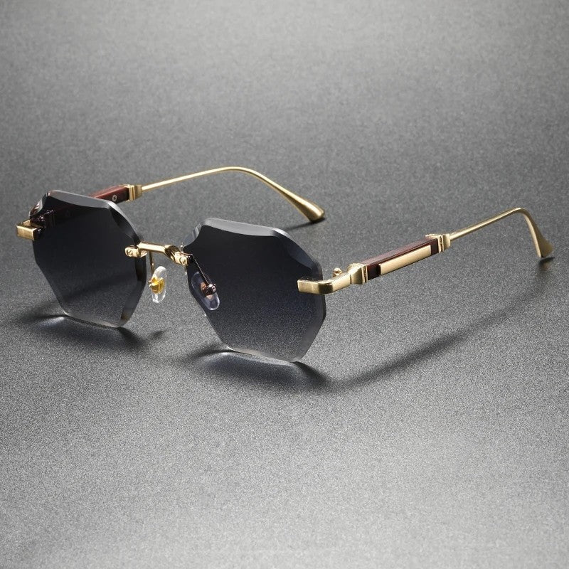 Valtren Geometric Rimless Metal Sunglasses